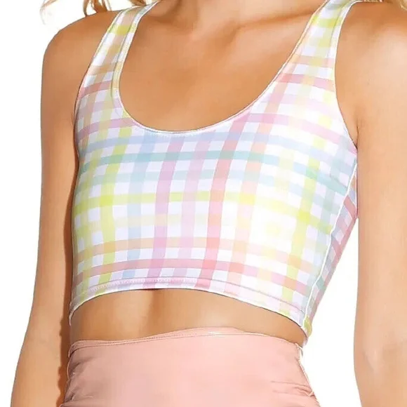 Rainbow Gingham Crop And Skirt Set - Picture 2 of 2